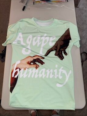 Agape Humanity Graphic Short Sleeve Tee - Mint